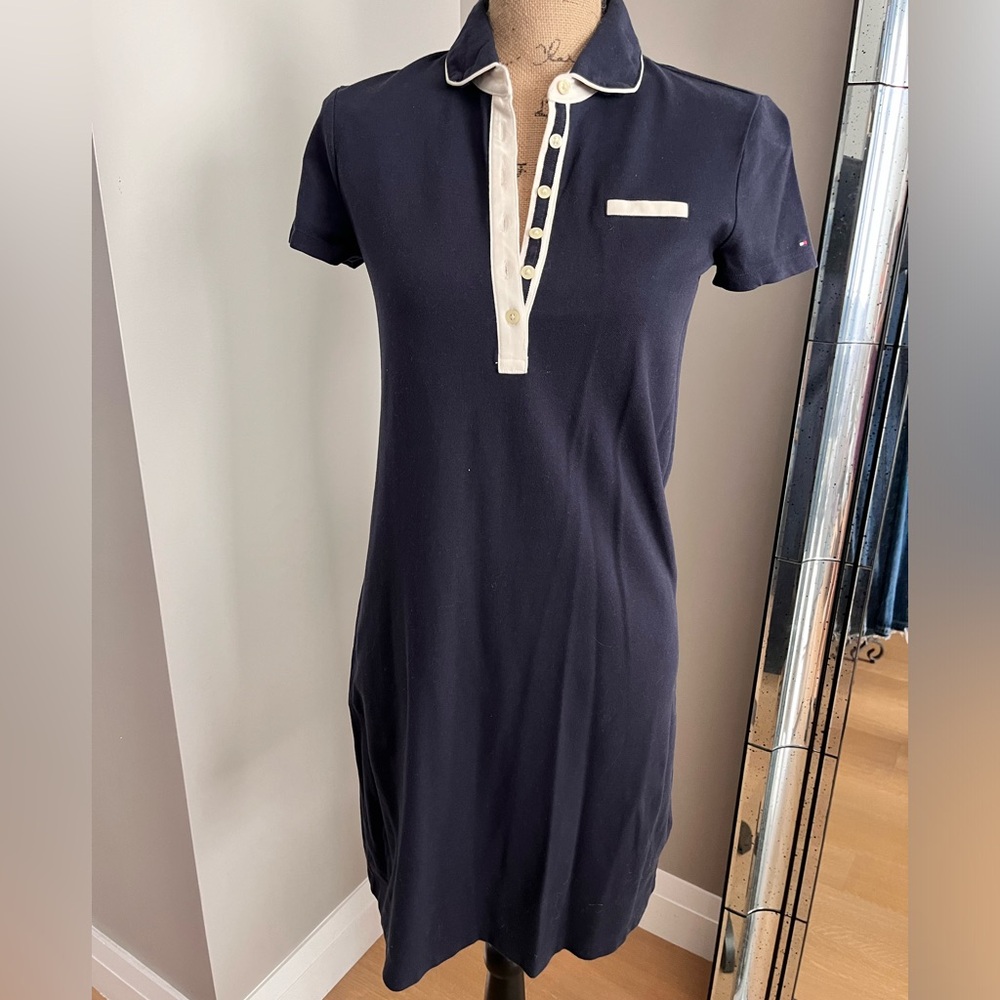 Tommy Hilfiger Chambray Collar Polo Dress, size XS